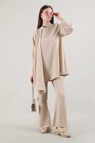Spanish Leg Asymmetrical Suit Cream - 1