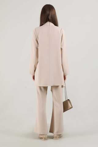 Spanish Leg Asymmetrical Suit Cream - 5