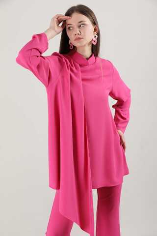 Spanish Trousers Asymmetrical Suit Fuchsia - 2