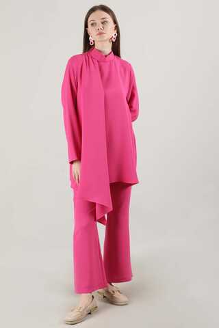 Spanish Trousers Asymmetrical Suit Fuchsia - 3