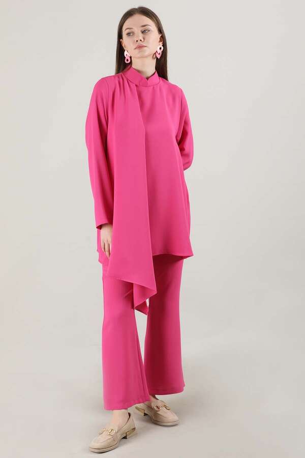 Spanish Trousers Asymmetrical Suit Fuchsia - 3