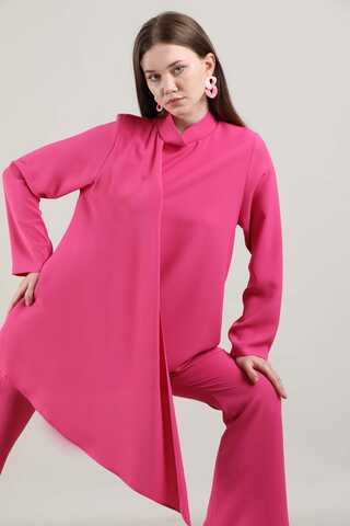 Spanish Trousers Asymmetrical Suit Fuchsia - 4
