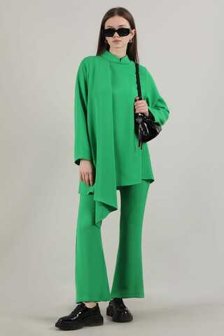 Spanish Trousers Asymmetrical Suit Green - 3