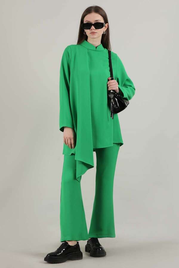 Spanish Trousers Asymmetrical Suit Green - 3