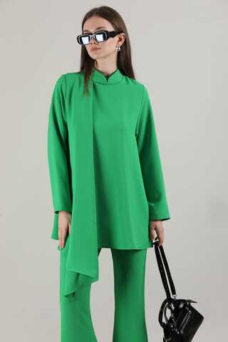 Spanish Trousers Asymmetrical Suit Green - 2