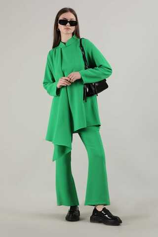 Spanish Trousers Asymmetrical Suit Green - 1