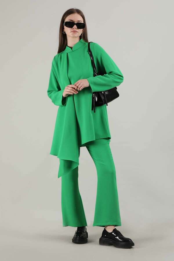 Spanish Trousers Asymmetrical Suit Green 