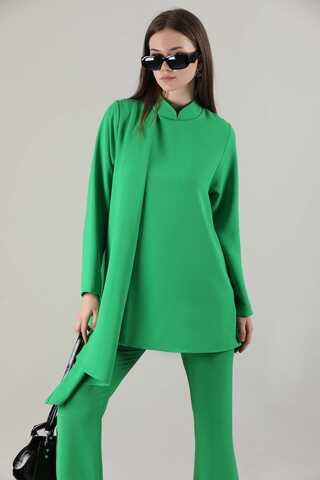 Spanish Trousers Asymmetrical Suit Green - 4