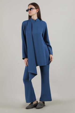 Spanish Trousers Asymmetrical Suit Indigo - 3