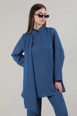 Spanish Trousers Asymmetrical Suit Indigo - 4