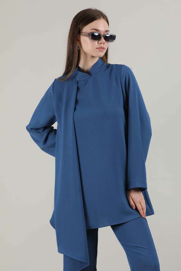 Spanish Trousers Asymmetrical Suit Indigo - 4