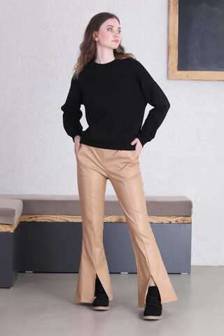 Spanish Leg Leather Trousers Beige - 3