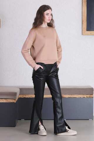 Spanish Leg Leather Trousers Black - 2
