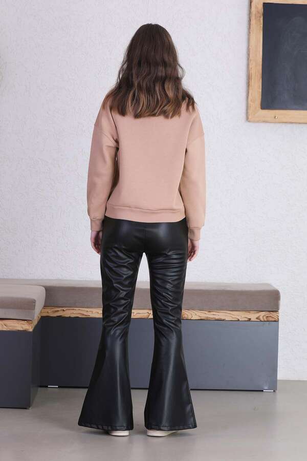 Spanish Leg Leather Trousers Black - 5