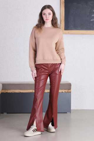 Spanish Leg Leather Trousers Burgundy - 3