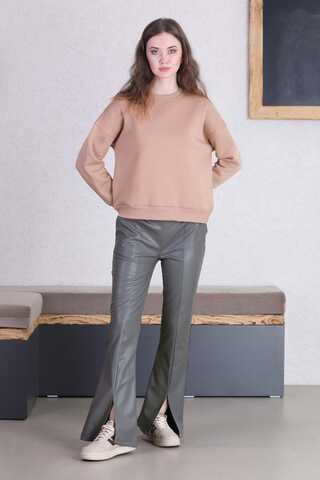 Spanish Leg Leather Trousers Gray - 1