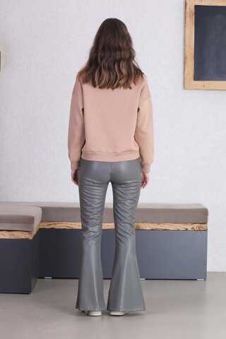 Spanish Leg Leather Trousers Gray - 4