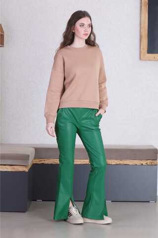 Spanish Leg Leather Trousers Green - 2