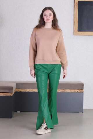 Spanish Leg Leather Trousers Green - 4
