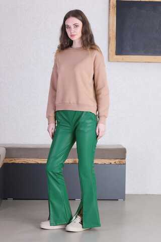 Spanish Leg Leather Trousers Green - 5
