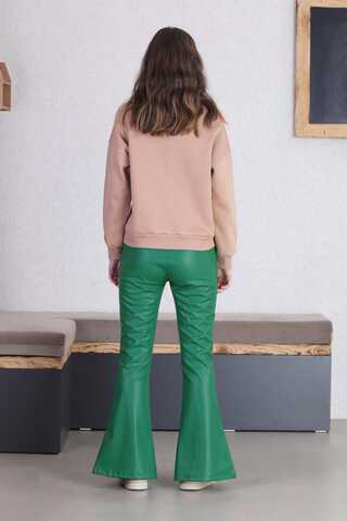 Spanish Leg Leather Trousers Green - 6