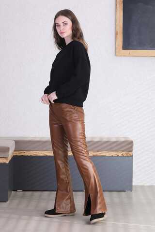 Spanish Leg Leather Trousers Tan - 2