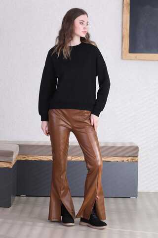 Spanish Leg Leather Trousers Tan - 4