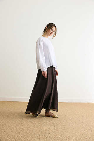 Stand Collar Muslin Shirt White - 7