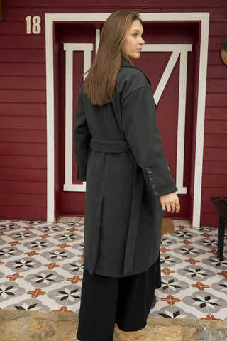 Stitch Detail Classic Coat Anthracite - 9