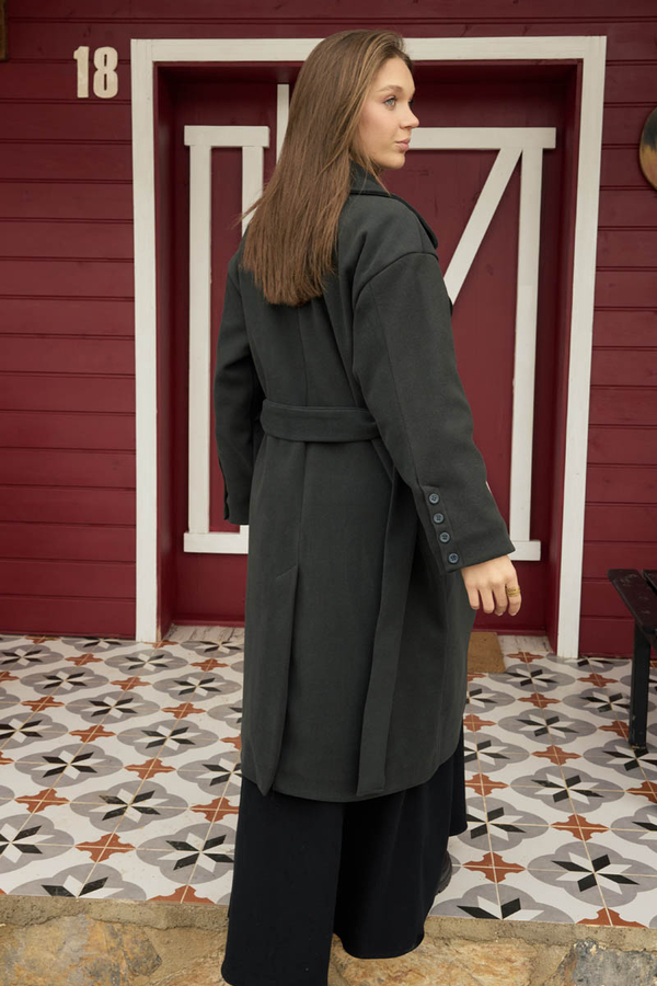 Stitch Detail Classic Coat Anthracite - 9