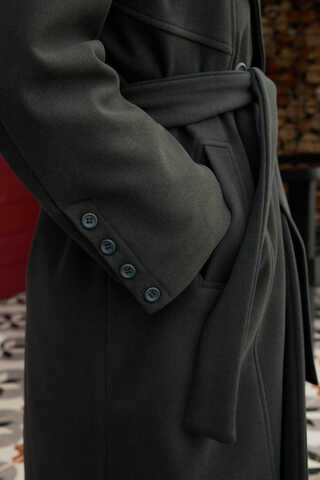 Stitch Detail Classic Coat Anthracite - 6