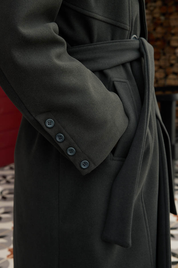 Stitch Detail Classic Coat Anthracite - 6
