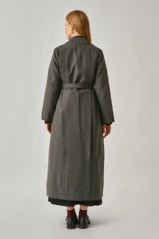 Stitch Detail Trench Coat Anthracite - 11