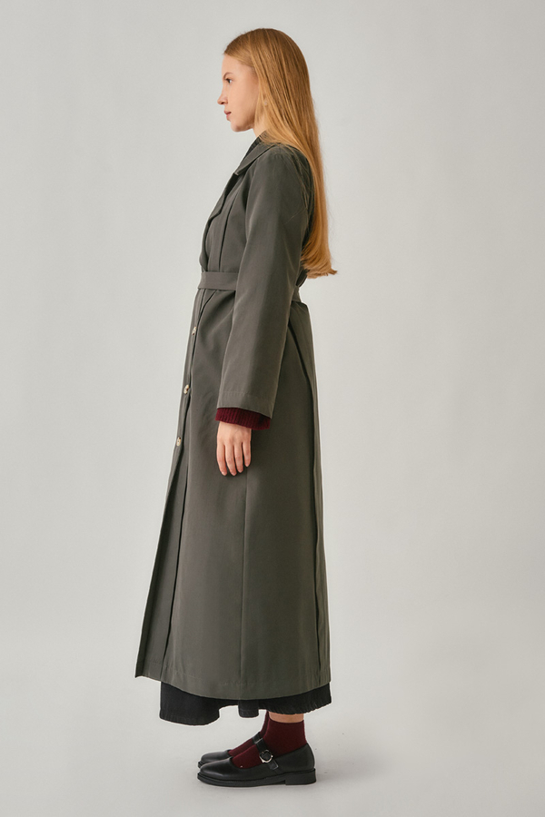 Stitch Detail Trench Coat Anthracite - 6