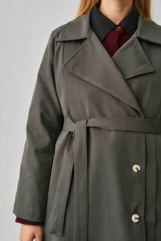 Stitch Detail Trench Coat Anthracite - 8