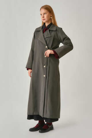 Stitch Detail Trench Coat Anthracite - 10