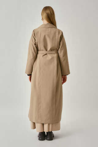 Stitch Detail Trench Coat Beige - 9