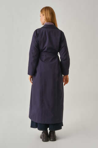 Stitch Detail Trench Coat Navy - 12