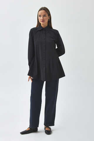 Stitch Detailed Yoke Shirt Black - 3