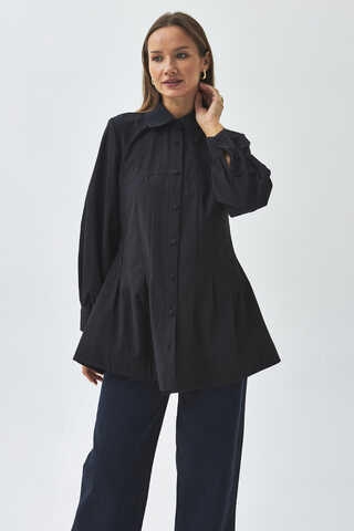 Stitch Detailed Yoke Shirt Black - 5
