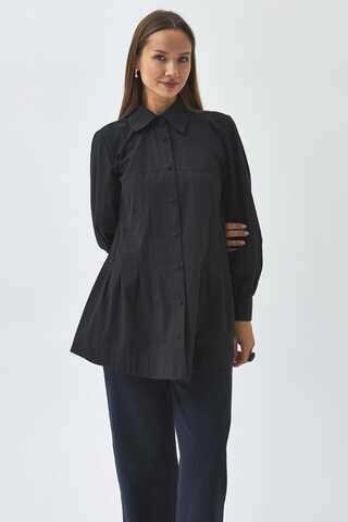 Stitch Detailed Yoke Shirt Black - 6