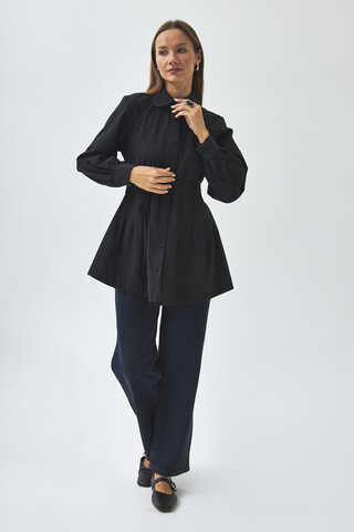 Stitch Detailed Yoke Shirt Black - 9