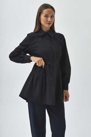 Stitch Detailed Yoke Shirt Black - 10