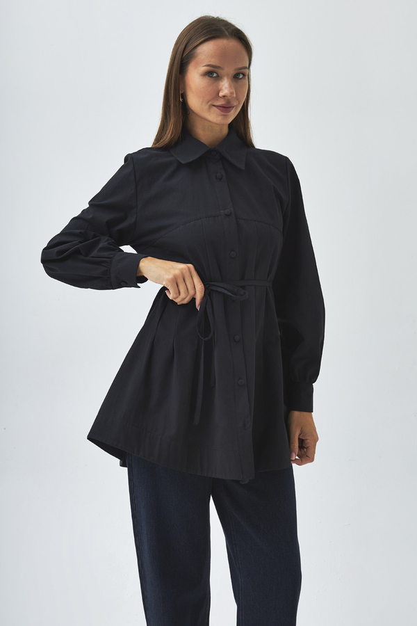 Stitch Detailed Yoke Shirt Black - 10