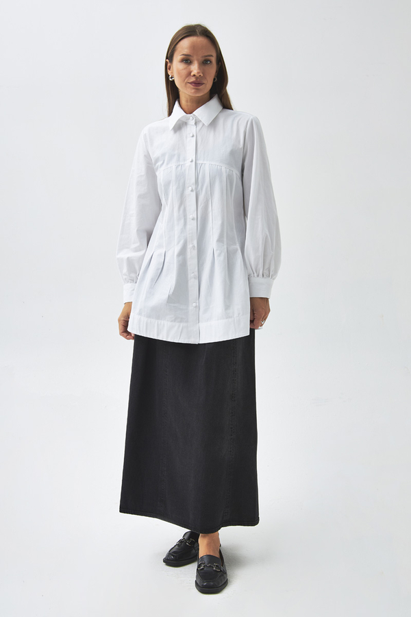 Stitch Detailed Yoke Shirt White (1)