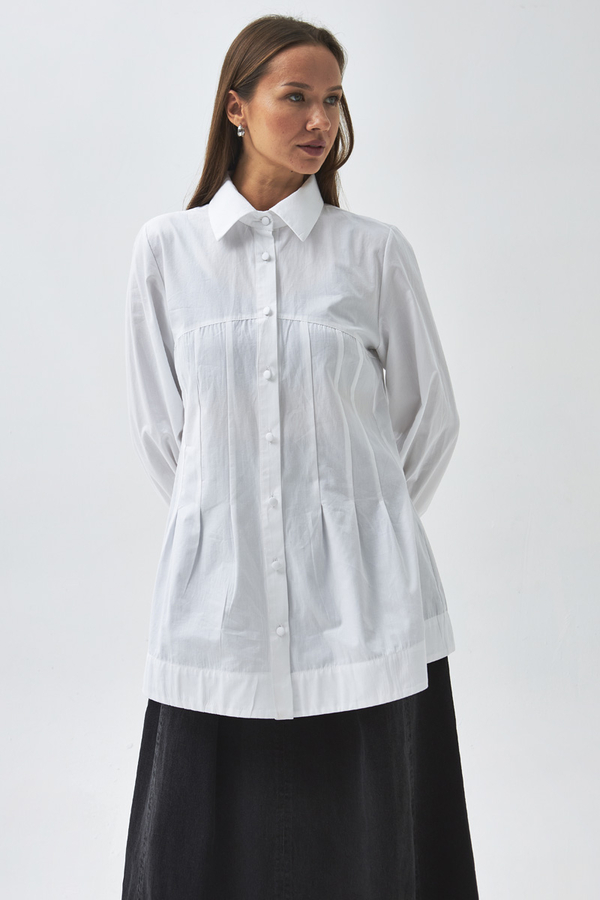 Stitch Detailed Yoke Shirt White - 3