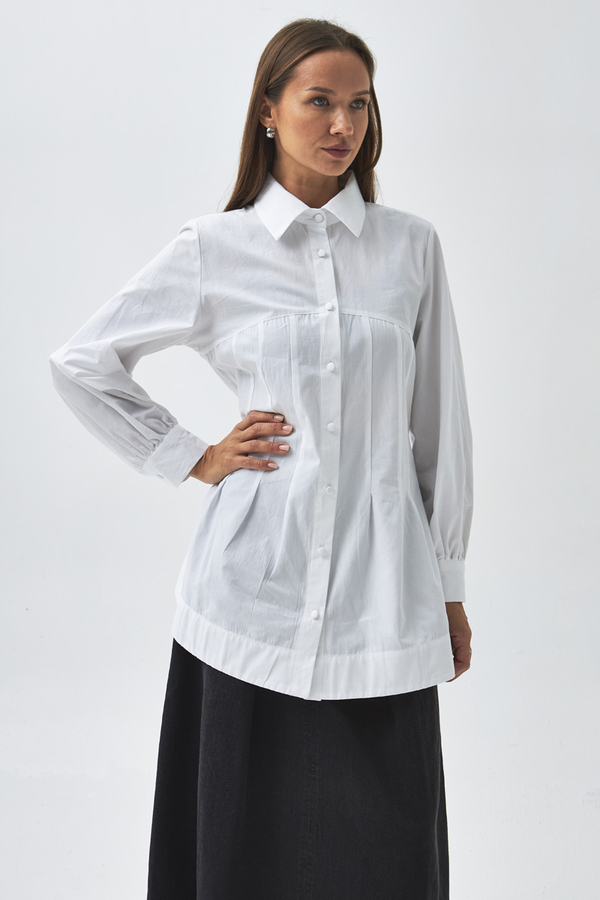 Stitch Detailed Yoke Shirt White - 4