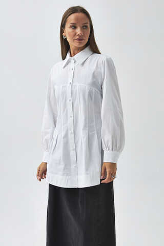 Stitch Detailed Yoke Shirt White - 6