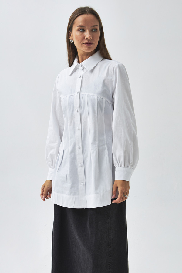 Stitch Detailed Yoke Shirt White - 6