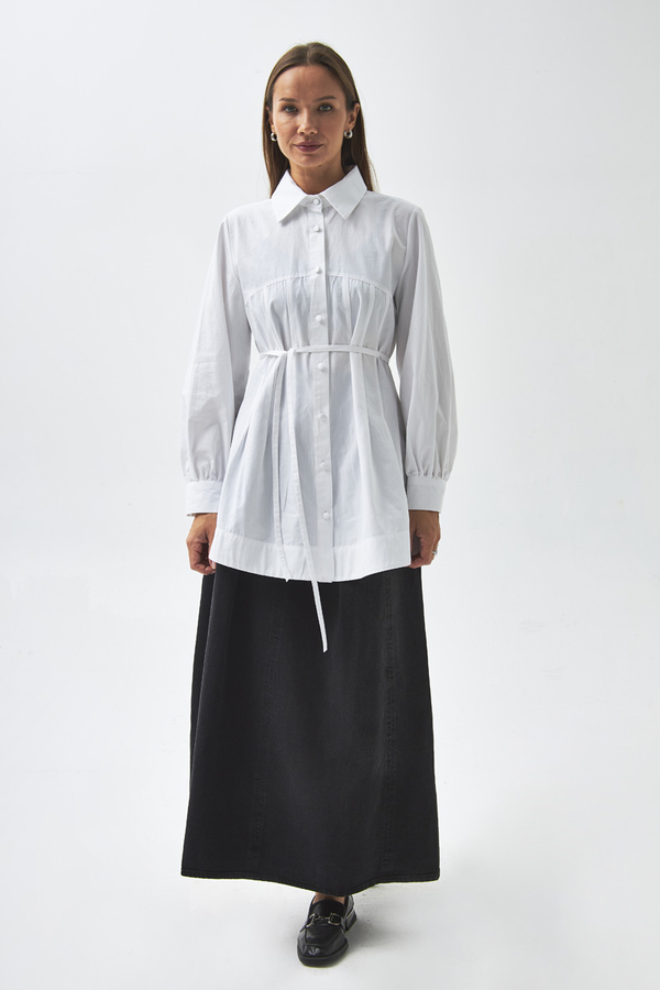 Stitch Detailed Yoke Shirt White - 7